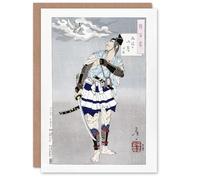 Artery8 Yoshitoshi Japanese Samurai Vintage Japanese Ukiyo-e Blank Art Greeting Card