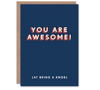 Artery8 You Are Awesome At Being A Knob Funny Cheeky For Him Birthday Card