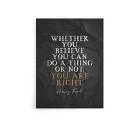 Artery8 You Are Right Slate Quote Henry Ford Canvas Wall Art Print in Grey | Size: W24" x H32" Artery8 Grey W24" x H32"