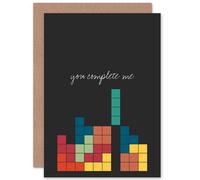Artery8 You Complete Me Valentines Love Greetings Card in Black Artery8 Black