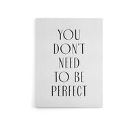 Artery8 You Don't Need To Be Perfect Black White Modern Canvas Wall Art Print | Size: W12" x H16" Artery8 White W12" x H16"