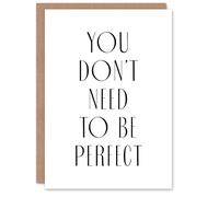 Artery8 You Don't Need To Be Perfect Black White Modern Personalised Card