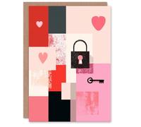 Artery8 You Hold The Key To My Heart Modern Abstract Valentine's Day Card