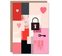 Artery8 You Hold The Key To My Heart Modern Abstract Valentine's Day Card