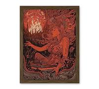 Artery8 You Light my Fire The Temptress Concept Art Artwork Framed Wall Art Print 18X24 Inch