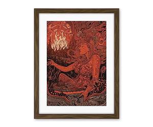 Artery8 You Light my Fire The Temptress Concept Art Artwork Framed Wall Art Print 18X24 Inch