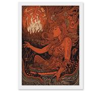 You Light my Fire The Temptress Concept Art Artwork Framed Wall Art Print A4 Artery8 White One Size