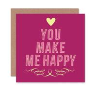Artery8 You Make Me Love Heart Pink Anniversary Valentines Card Artery8 Multicolor