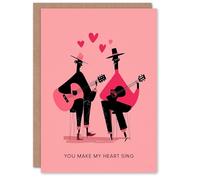 Artery8 You Make My Heart Sing Guitar Players Modern Valentine's Day Card