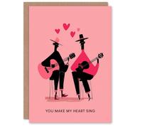 Artery8 You Make My Heart Sing Guitar Players Modern Valentine's Day Card
