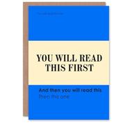 Artery8 You Will Read This First Blue Simple Modern Personalised Card