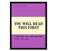 Artery8 You Will Read This First Purple Simple Modern Framed Wall Art Print | Size: W12" x H16" Artery8 Purple W12" x H16"