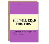 Artery8 You Will Read This First Purple Simple Modern Personalised Card
