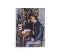Artery8 Young Man & Skull Portrait Painting Cezanne Canvas Wall Art Print | Size: W18" x H24" Artery8 Multicolor W18" x H24"