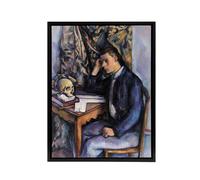 Artery8 Young Man & Skull Portrait Painting Cezanne Framed Canvas Wall Art | Size: W18" x H24" Artery8 Multicolor W18" x H24"