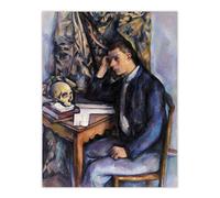 Artery8 Young Man & Skull Portrait Painting Cezanne Wall Art Poster Print | Size: W24" x H32" Artery8 Multicolor W24" x H32"