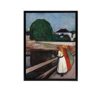 Artery8 Young on the Bridge Munch Vintage Black Framed Canvas Wall Art | Size: W12" x H16" Artery8 Multicolor W12" x H16"
