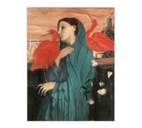 Artery8 Young Woman with Ibis Birds XL Extra Large Wall Art Poster Print 24X32 Artwork By Edgar Degas : Exotic Scene Artwork Ideal For Bedroom Or Study Bringing Graceful Intrigue And Soft Beauty