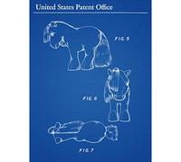 Artery8 Zacherle Toy Animal 1983 Pony Classic Detail 2 Patent Premium Wall Art Canvas Print 18X24 Inch