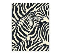 Artery8 Zebra in Stripes Illustration Animal Pattern Living Room Bathroom Extra Large XL Wall Art Poster Print
