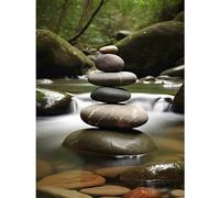 Artery8 Zen Massage Stone Photograph Waterfall River Nature Beauty Salon Therapy Room Extra Large XL Wall Art Poster Print