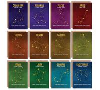 Wee Blue Coo Zodiac Birthday Cards Astrology Star Signs Constellation Blank Greeting Cards With Envelopes Pack of 12