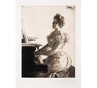 Artery8 Zorn Piano Miss Anna Burnett Pianist Music Drawing Unframed Wall Art Print Poster Home Decor Premium