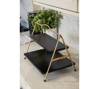 Artesa 2 Tier Gold & Black Metal Serving Stand, Foldable Rack 39.3 x 26cm | Size: 39.3 x 26 cm Artesa Black 39.3 x 26 cm