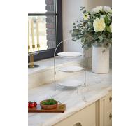 Artesa 3 Tier Afternoon Tea Cake Serving Stand, Silver Finish, 29 x 19.5 x 43cm | Size: 29 x 19.5 x 43 cm Artesa Silver 29 x 19.5 x 43 cm