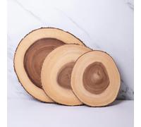 Artesà 3pc Wooden Serving Board Set with Small, Medium and Large Acacia Wood Round Serving Boards - Wood - Acacia - Platters