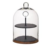 Artesa Appetiser 2-Tiered Food / Cupcakes Serving Stand with Glass Dome Cover