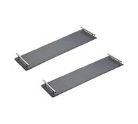 Artesà Appetiser Slate Serving Platters with Brushed Brass Handles for Buffets or Dinner Parties, Set of 2, 60 x 15cm - Grey - Slate with Metal Spindles - Platters