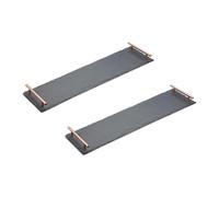 Artesà Appetiser Slate Serving Platters with Copper Handles for Buffets or Dinner Parties, Set of 2, 60 x 15cm - Black - Slate - Platters