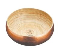 Artesà Copper Bamboo Bowl, 26cm, for Serving Salad, Fruit or Bread, Gold