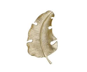 Artesà Gold Palm Leaf Plate, Cast Aluminium Serving Platter with Gold-Coloured Finish, 33 x 18.5cm