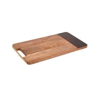 Artesà Mango Wood Rectangular Serving Platter With Tortoiseshell Resin Edge