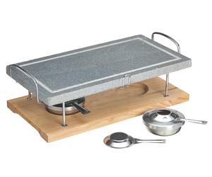 Artesa Natural Marble Tabletop Hot Stone Grill with Gel Burners, No Cable Needed