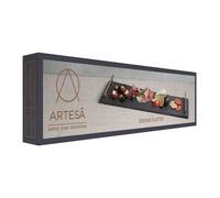 Artesa Rectangular Slate Food Serving Platter Tray with Carry Handles 6 x 15 cm