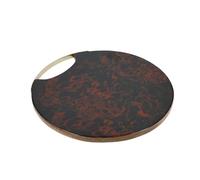 Artesà Round Serving Platter for Nibbles Appetizers, Tortoiseshell and Mango Wood Serving Board, 37 x 35cm, Brown
