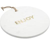 Artesa Round White Marble Cheese Board Serving Platter with Strap 25.5 cm
