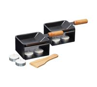 Artesa Set of 2 Raclette Pans with Burner Stands in Dark Grey Artesa Dark Grey