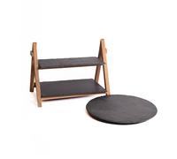 Artesa Slate & Brass Serving Cloche & Cake Stand Set for Cakes & Desserts | Size: Large Artesa Multicolor Large