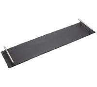 Artesà Tableware, Slate Serving Platter with Brushed Metal Handles, 60 x 15cm, with Gift Box