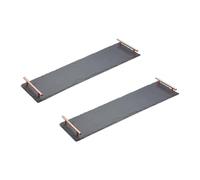 Artesà Tableware, Slate Serving Platters with Copper Metal Handles, Pack of 2 Natural Slate Serving Trays, Charcuterie Platters, 60 x 15cm, with Gift Box