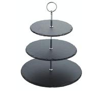 Artesà Three Tier Slate Cake Stand Serving Set, Cake Standing Set, 28.5x34.5cm, Gift Boxed