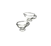 Artesà Two Mini Gravy Boat, Sauce and Milk Jug for Serving Cream, Individual Servings, Glass, 40ml, Set of 2
