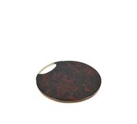 Artesa Wooden Round Serving Platter with Tortoiseshell Resin Finish, Christmas Party Tableware & Serveware in Brown Artesa Brown
