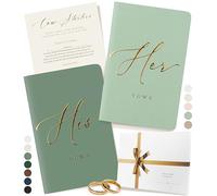 ARTESORI Premium Wedding Vow Book for Her & Him, Soft Touch, Gold Foil, 28 Lined Pages, Vow Books His and Hers, Wedding Essentials, Wedding Registry Ideas, His and Hers Gifts [Mint & Sage]
