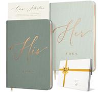ARTESORI Vow Books His and Hers - Linen Wedding Vow Books Perfect as Bride & Groom Gifts, Wedding Registry Ideas - His & Hers Gifts Wedding Vow Book - Wedding Essentials & Accessories [Mint & Sage]
