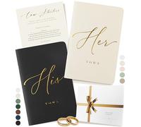 ARTESORI Wedding Vow Book for Her & Him, Soft Touch, Gold Foil Engraving, 28 Lined Pages, Wedding Vow Books His and Hers, Wedding Essentials, Wedding Registry Ideas, His and Hers Gifts [Ivory & Black]
